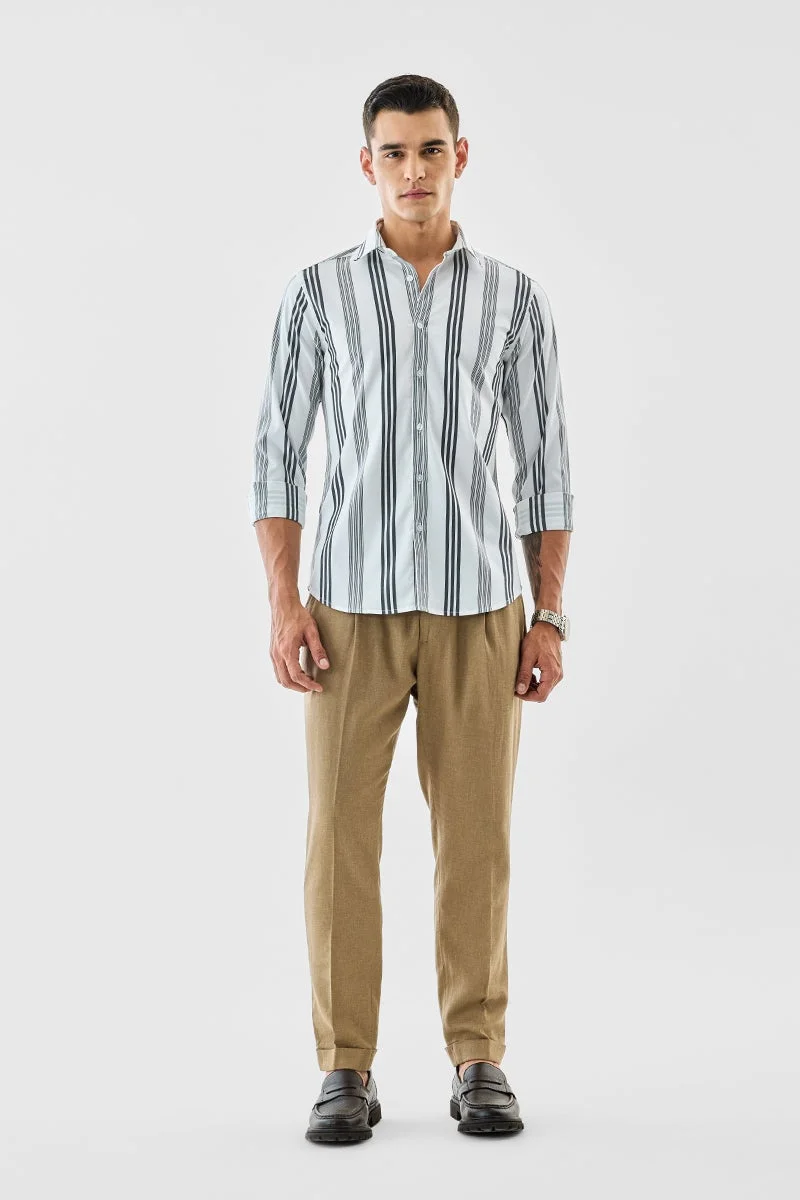 SNITCH Stripes Slim Fit Stretch Shirt