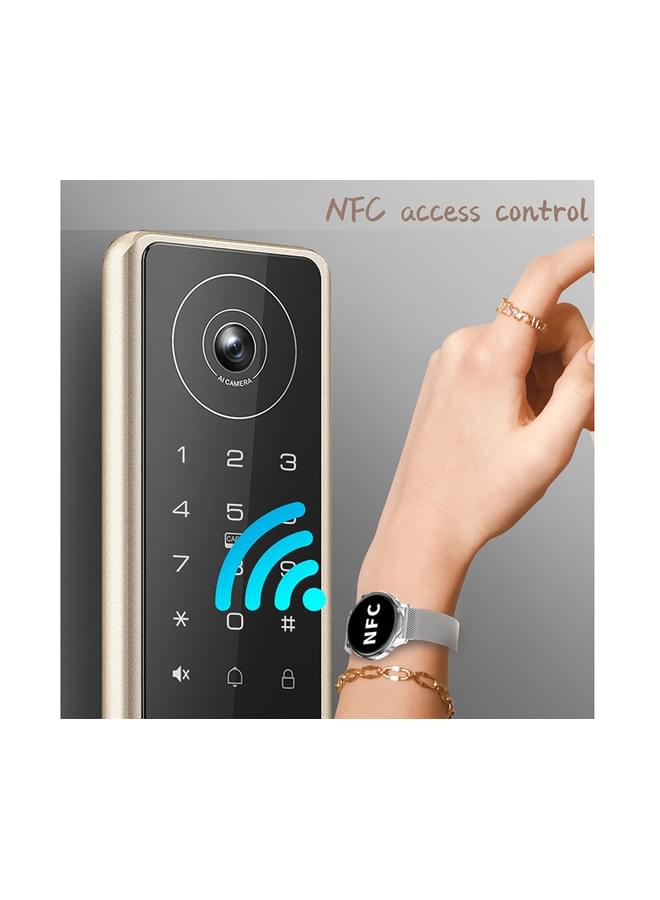 هايكس ساعة ذكية جديدة NFC للنساء والرجال، معدل ضربات القلب، قرص مخصص، شاشة HD، بلوتوث، مكالمة ذكية لنظام Android IOS - أسود فولاذي - Image 2