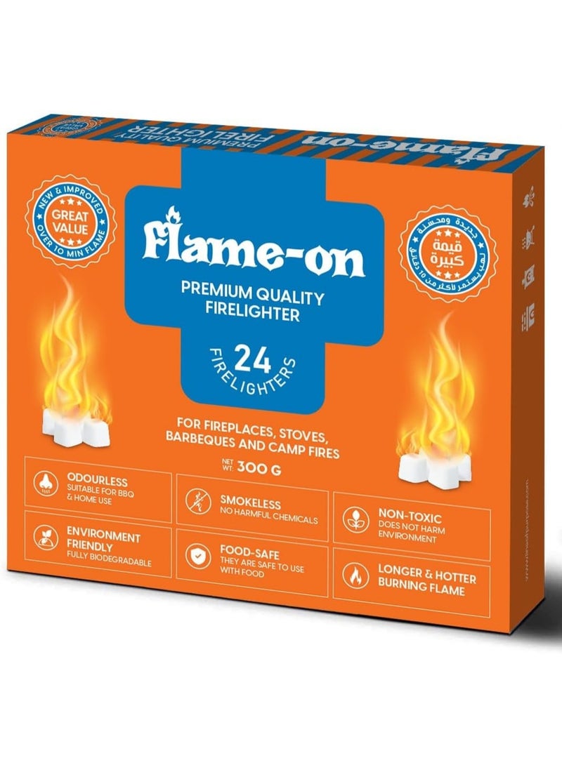 Flame-on Premium Quality Fire Lighter Cubes For Charcoal 24 Pcs - Image 1