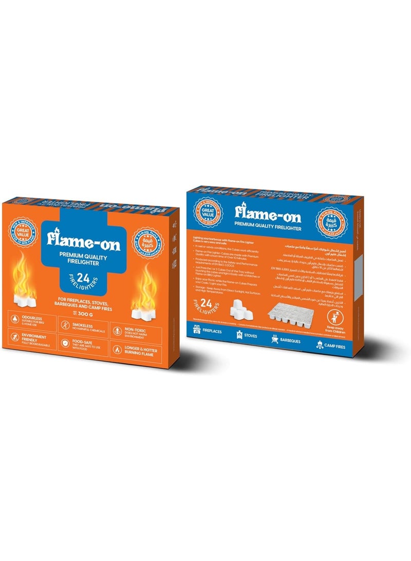 Flame-on Premium Quality Fire Lighter Cubes For Charcoal 24 Pcs - Image 3