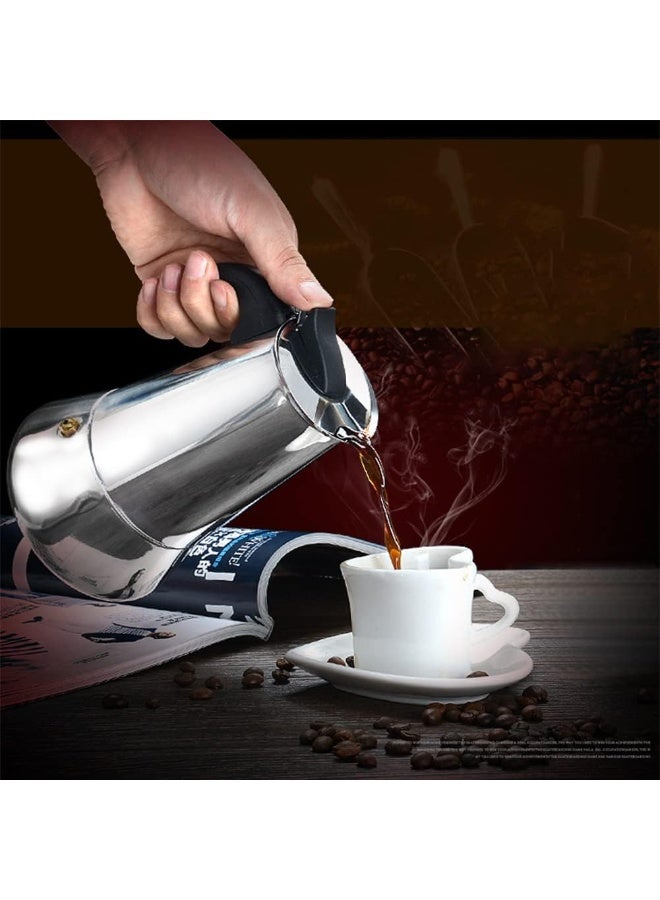 ماكينة صنع الإسبريسو، وعاء موكا محمول من الفولاذ المقاوم للصدأ، ماكينة صنع قهوة الإسبريسو الإيطالية لمواقد الغاز والمواقد والحث - Image 4