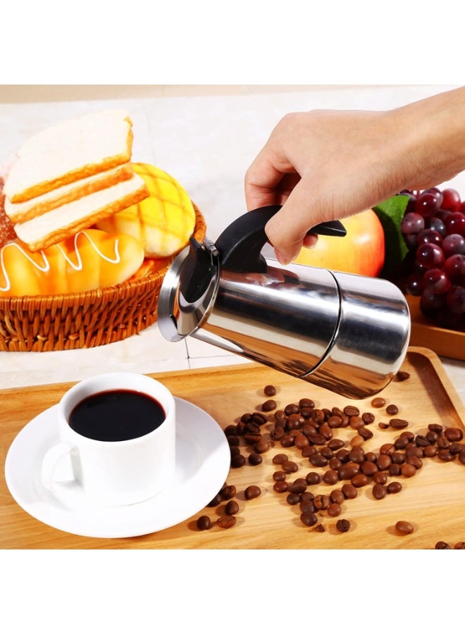 ماكينة صنع الإسبريسو، وعاء موكا محمول من الفولاذ المقاوم للصدأ، ماكينة صنع قهوة الإسبريسو الإيطالية لمواقد الغاز والمواقد والحث - Image 3