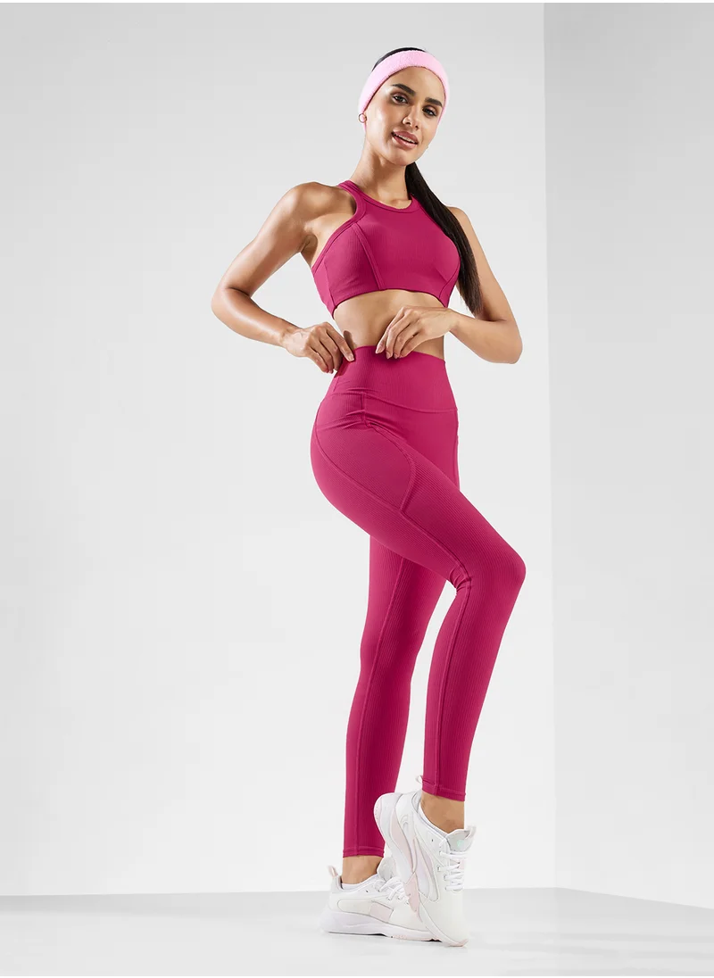 فورورد Racer Back Sports Bra & High Rise Seamless Legging Set