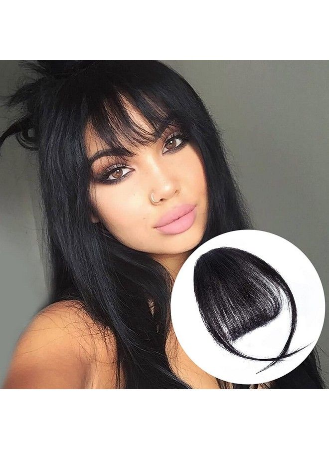 Golden Bird Clip On Bangs Natural Black Hair Extensions For Womangirls (Set Of 1) - Image 3