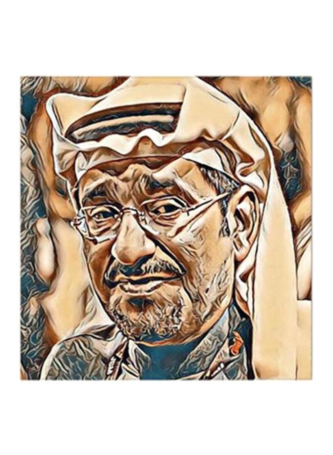 RYN Abdullah Al-Sadhan MDF Wall Art Painting Brown/White 30 x 5 x 30cm - Image 2