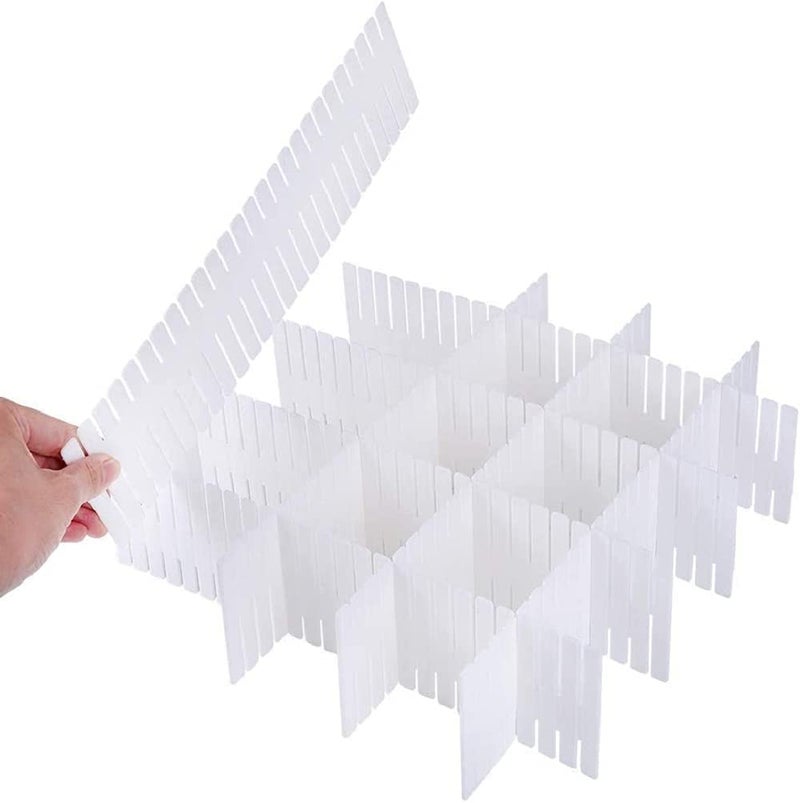 APRAS 3 IN 1 Plastic Adjustable Storage Organizer Drawer Divider for Home Kitchen for Makeup Tools Kitchen Cutlery Office Desk Clinic Bedroom 24 PCS Multicolor Pink White and Blue - Image 4