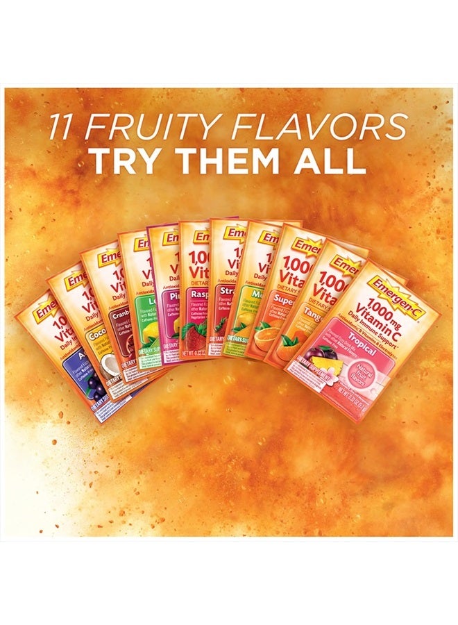 Emergen-C 1000mg Vitamin C Powder for Daily Immune Support Caffeine Free Vitamin C Supplements with Zinc and Manganese, B Vitamins and Electrolytes, Super Orange Flavor - 30 Count - Image 5