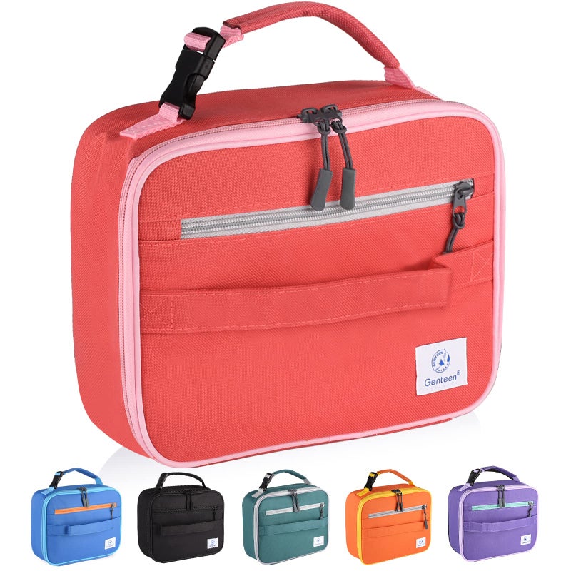 Genteen Lunch Box Lunch Bag for Kids GirlsInsulated Lunch Bag WomenReusable Lunchbox for SchoolWorkOutdoor Red