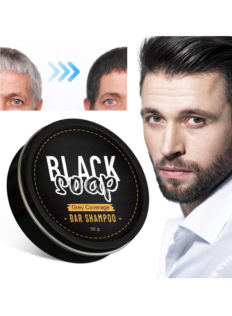 Black Soap شامبو تغطية الشعر الرمادي للرجال - صابون أسود لتغميق الشعر الرمادي - Image 4