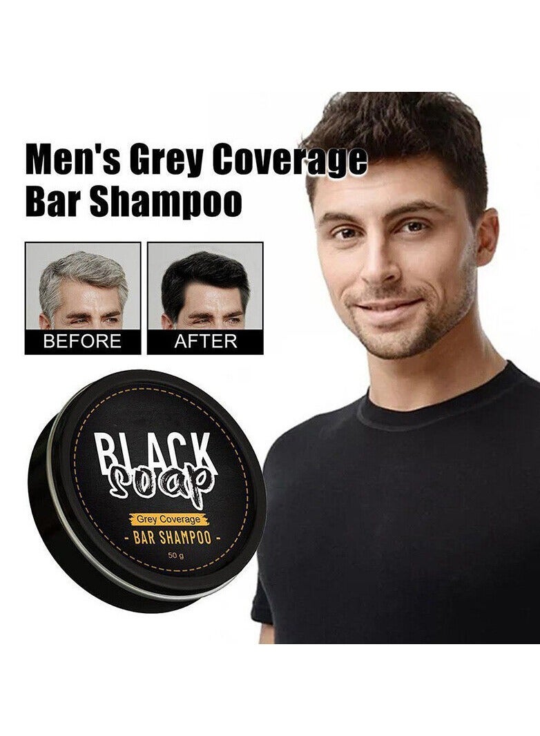 Black Soap شامبو تغطية الشعر الرمادي للرجال - صابون أسود لتغميق الشعر الرمادي - Image 2