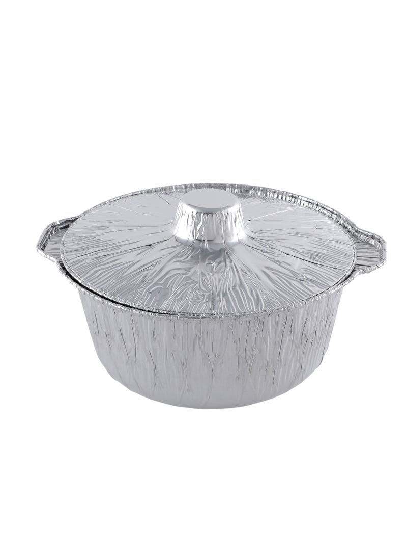 Richoos Disposable Aluminum Pot with Hood, 29 cm  10pcs– Lightweight, Food-Safe, and Perfect for Cooking, Steaming, and Serving Large Meals - Image 2