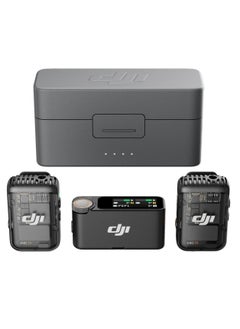 DJI Mic 2 (2 TX + 1 RX + Charging Case), All-in-one Wireless Microphone, Intelligent Noise Cancelling, 32-bit Float Internal Recording, 250m (820 ft.) Range, Microphone for iPhone, Android, Camera