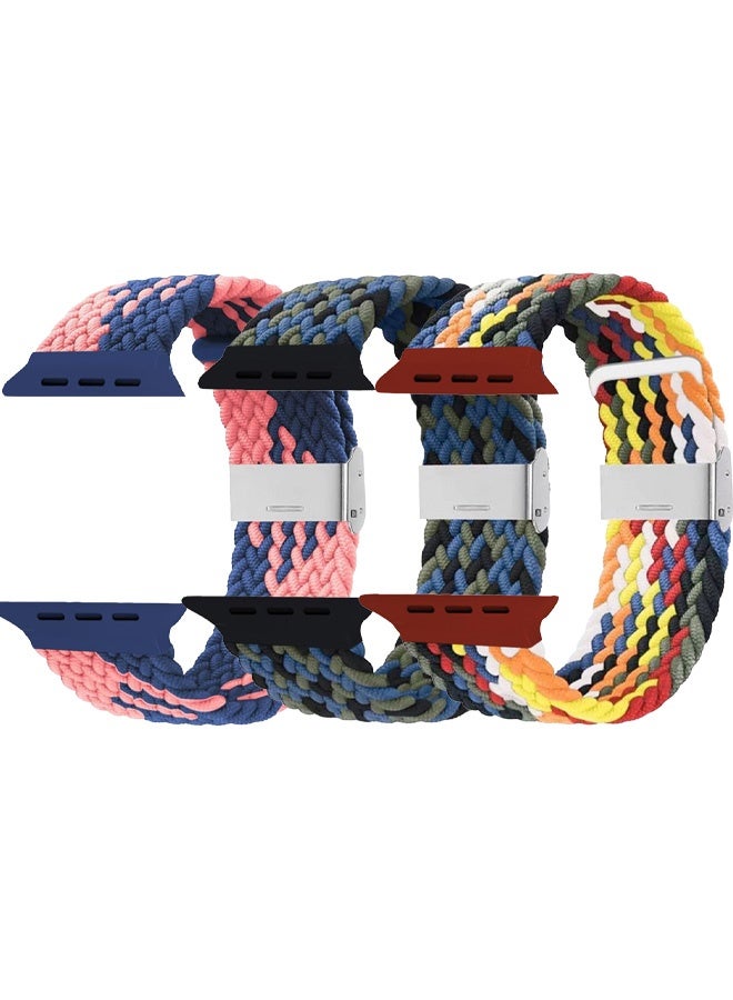 CATANES 3 Packs Replacement Band for Apple Watch Band 38mm 40mm 41mm (42mm Series 10) – Nylon Braided Elastic Band - Image 1