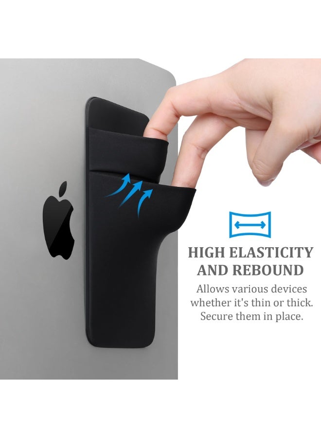 Portable Hard Drive Sleeve for Laptop, 2-Pocket Stick on Pouch with Reusable Adhesive, for San Disk, Samsung, Crucial, Portable External Solid State Drive SSD Hard Drive Carrying Case, Black - Image 3