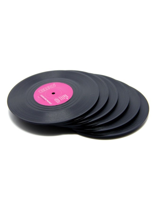 DuoMuo Coaster Vinyl Record Disk Coasters for Drinks - Tabletop Protection Prevents Furniture Damage (6 PCS Vinyl) - Image 3