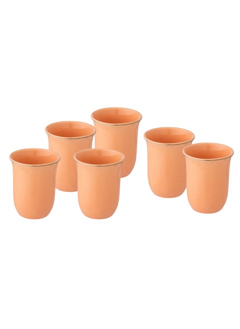 A set of 6-piece porcelain cups for tea, coffee and espresso, for multiple uses