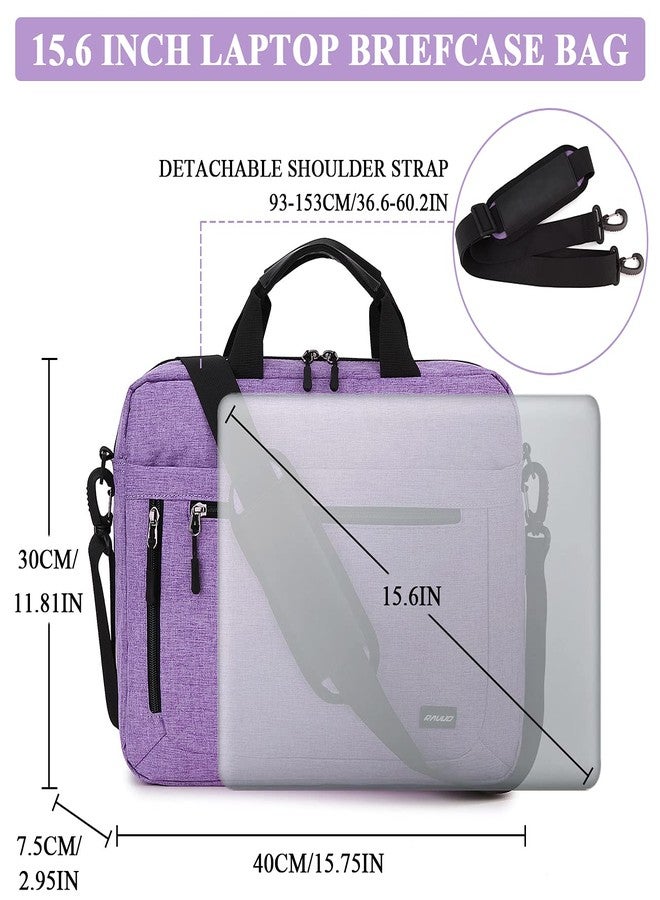 RAVUO Laptop Bag for Women,RAVUO 15.6 inch Lightweight Shoulder Bag Water Resistant Shockproof Laptop Sleeve Case Business Briefcase with Shoulder Strap Purple - Image 3