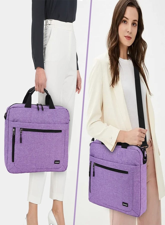 RAVUO Laptop Bag for Women,RAVUO 15.6 inch Lightweight Shoulder Bag Water Resistant Shockproof Laptop Sleeve Case Business Briefcase with Shoulder Strap Purple - Image 2