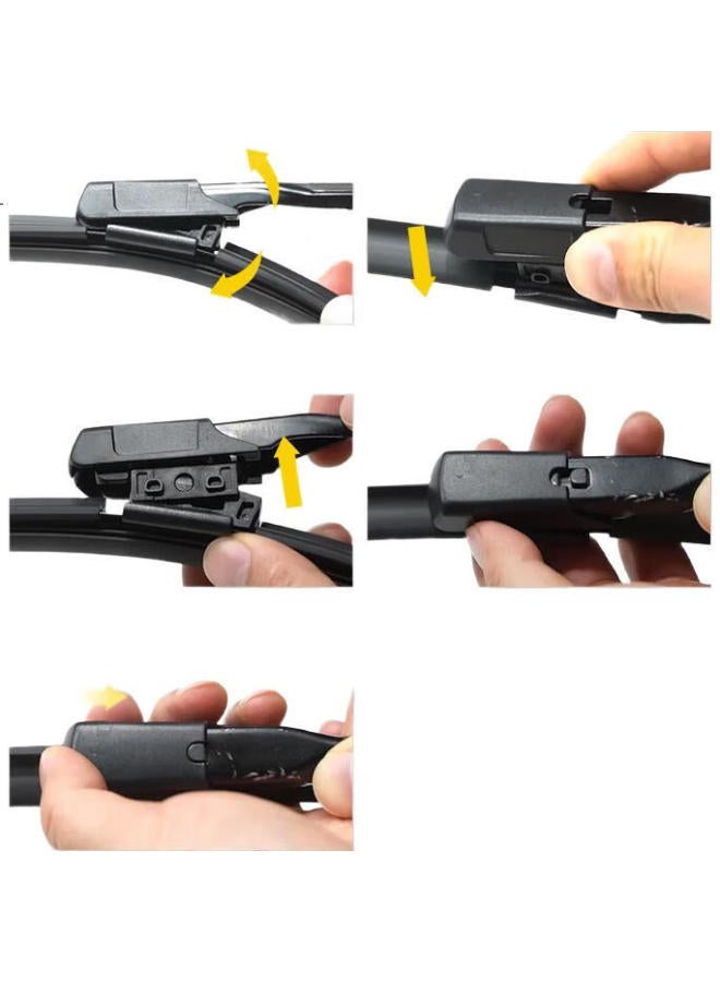 GOODYEAR مساحات زجاج أمامي من جوديير لسيارات مرسيدس-بنز V-Class لطرازات 2016، شفرات مساحات مطاطية بدون إطار، ملحقات خاصة - Image 2