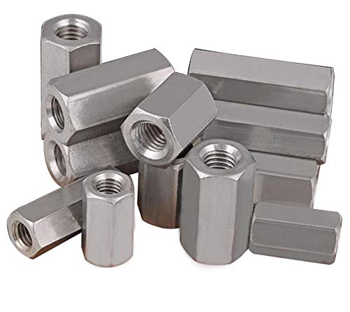 Yodaoke 5pcs M10 x 1.5 x 35mm Stainless steel Long Coupling Hex Nut Connector - Image 3