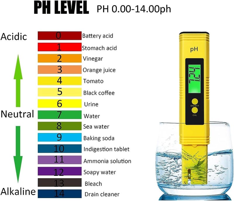 Meridian LOVEWEE Pocket‑Size Digital pH Meter – 0.01 Accuracy, 0‑14 Range, Yellow - CT - Image 4
