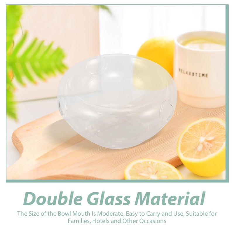 Double Layer Glass Bowl 12cm Small Spacious Microwave Safe for Fruit Salad Cold Dishes - Image 4
