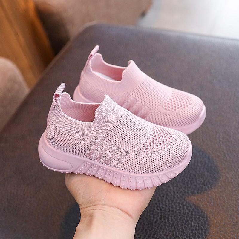 Style Light Board Shoes For Middle And Large Children, Breathable Student Shoes, Trendy Casual Shoes, Korean Style Boys And Girls Fly-Knit Shoes - Image 3