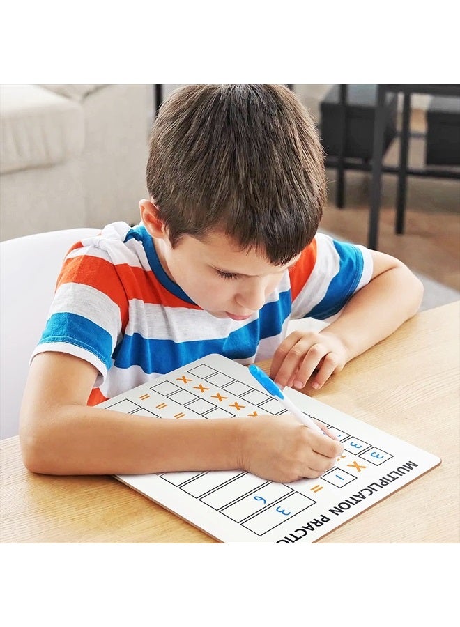 Scribbledo لوحة بيضاء قابلة للمسح الجاف لجدول الضرب 9" × 12" جدول الضرب مزدوج الجوانب أدوات الرياضيات للأطفال والطلاب في الفصل والمنزل لعبة لوحية صغيرة - Image 5