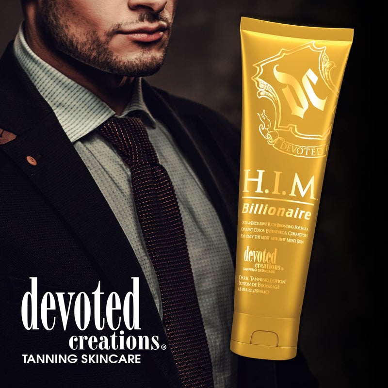 Devoted Creations H.I.M Billionaire Dark Tanning Lotion â€“ Ultra-Exclusive Rich Bronzing Formula with Opulent Color Extenders and Correctors â€“ 8.5 oz. - Image 3