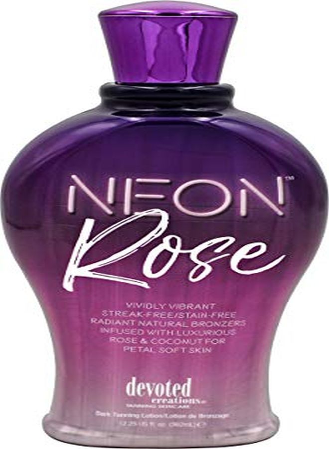 Devoted Creations Neon Rose Tanning Lotion With Natural Bronzers 12.25 Oz - Image 1