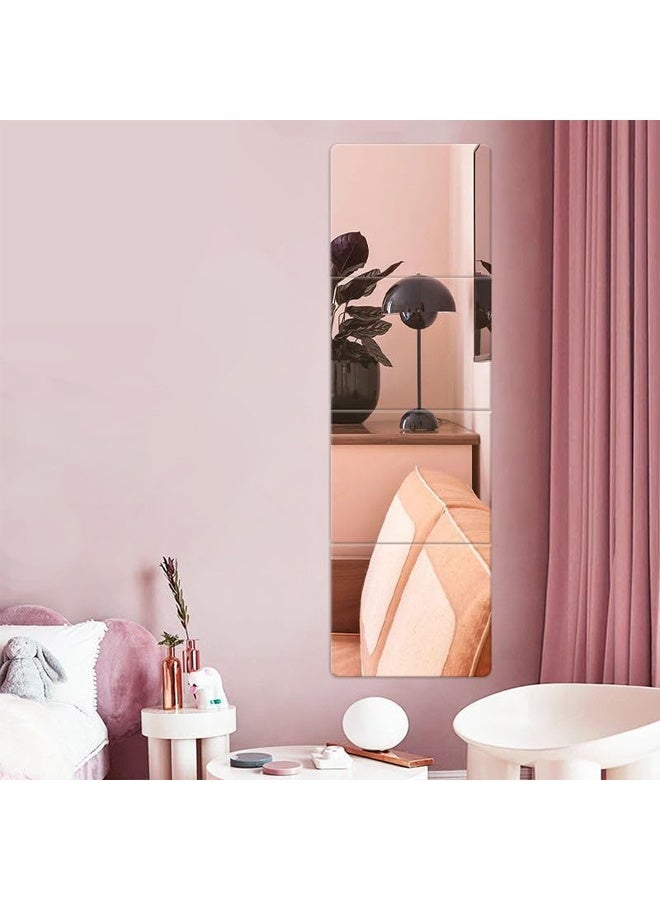 DUNISO 4 Pcs Full Length Wall Mirror Tiles，Wall-Mounted Acrylic Mirror，Removable Square Acrylic Mirror Wall Sticker，Waterproof，High-definition, Easy to Install，for Home Gym, Bedroom, Door & Bathroom，30*30cm  - Image 3
