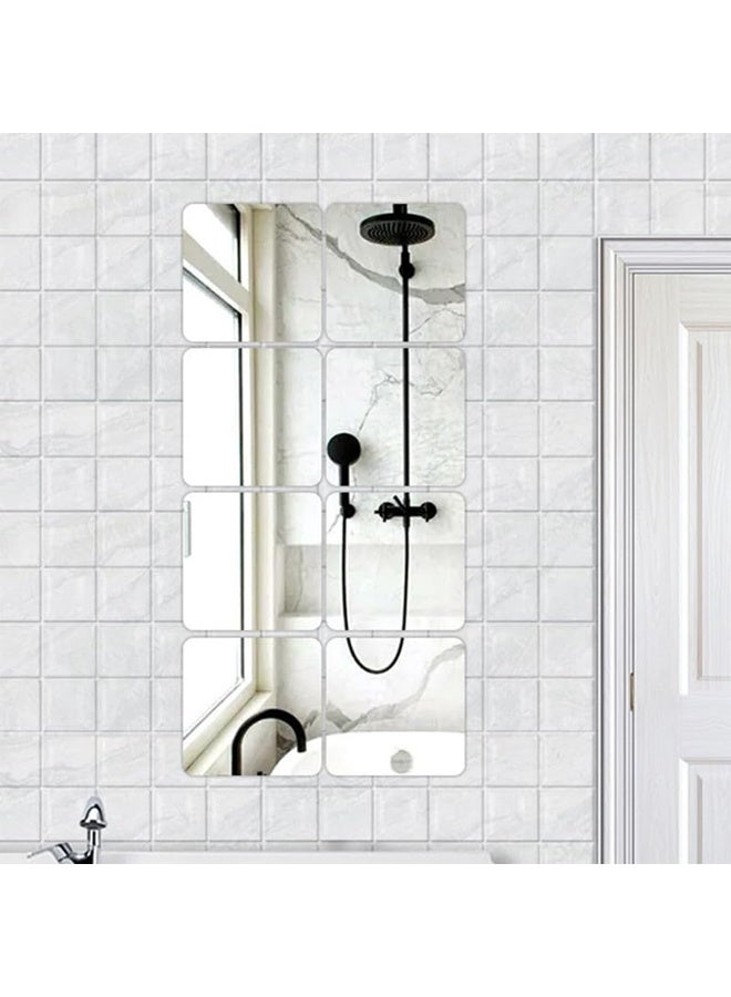 DUNISO 4 Pcs Full Length Wall Mirror Tiles，Wall-Mounted Acrylic Mirror，Removable Square Acrylic Mirror Wall Sticker，Waterproof，High-definition, Easy to Install，for Home Gym, Bedroom, Door & Bathroom，30*30cm  - Image 2
