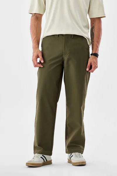 SNITCH Khaki Loose Fit Trousers