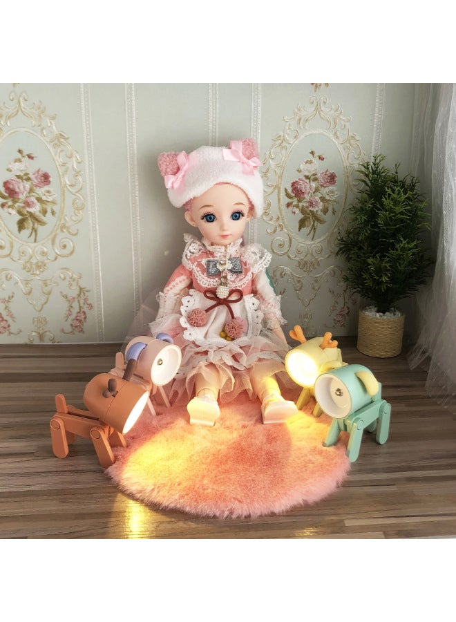 6 Points 12 Points Puppy Table Lamp Deer Table Lamp Baby House Mini Lamp Blythe Photo Props Furniture Accessories-Specifications:Pink Puppy Lamp  - Image 5