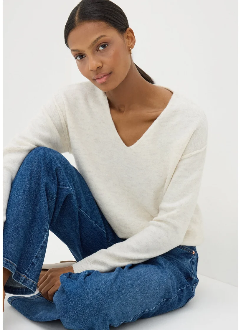 Matalan Cream V-Neck Jumper