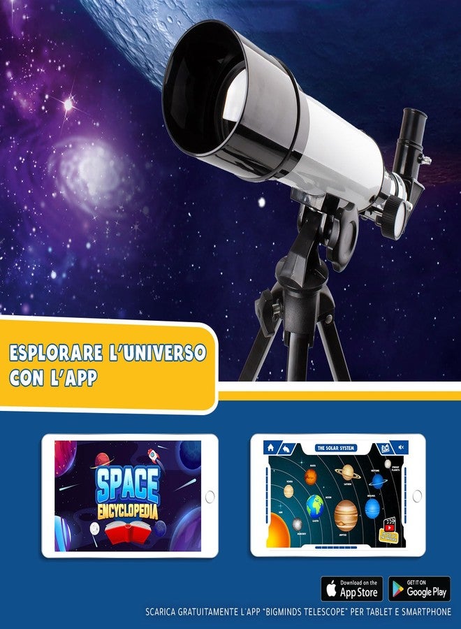 Party Town Big Minds Children's Telescope with Learning App, 50.8mm Aperture, 18:1 Zoom, Plossl Eye Piece, Beginner, Unisex, Children, Ages 8+ - Image 3
