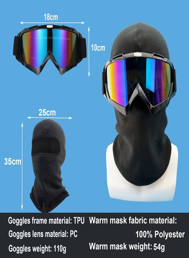 LJDJ Ski Goggles, Snowboard Motorcycle Goggles with Winter Neck Gaiter Face Cover for Men Women Skiing Fishing Hiking Cycling (Black) - Image 3