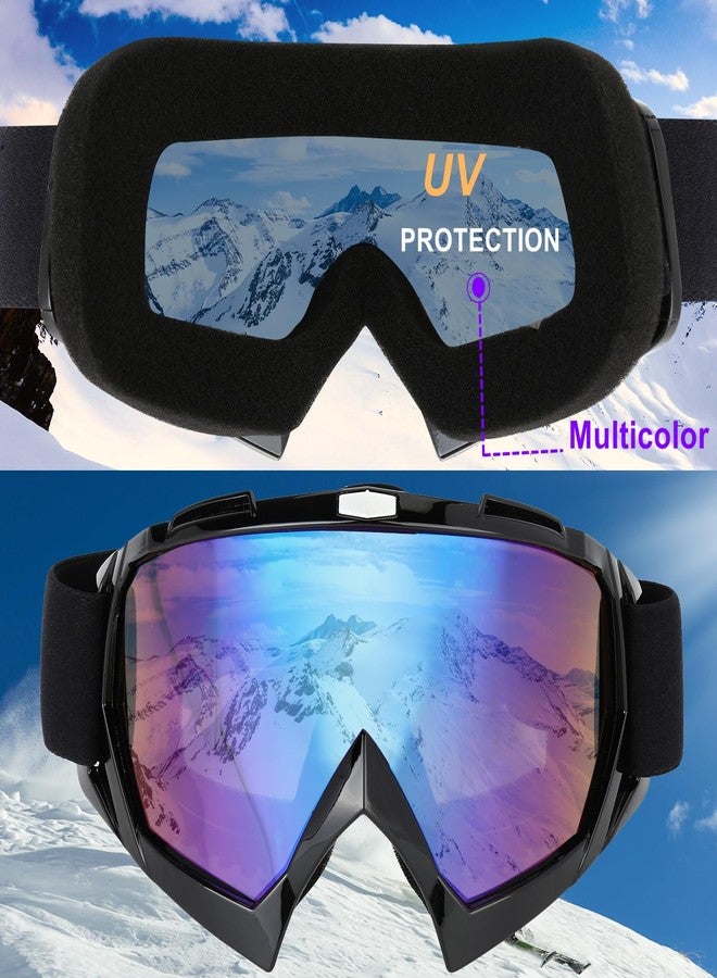 LJDJ Ski Goggles, Snowboard Motorcycle Goggles with Winter Neck Gaiter Face Cover for Men Women Skiing Fishing Hiking Cycling (Black) - Image 4