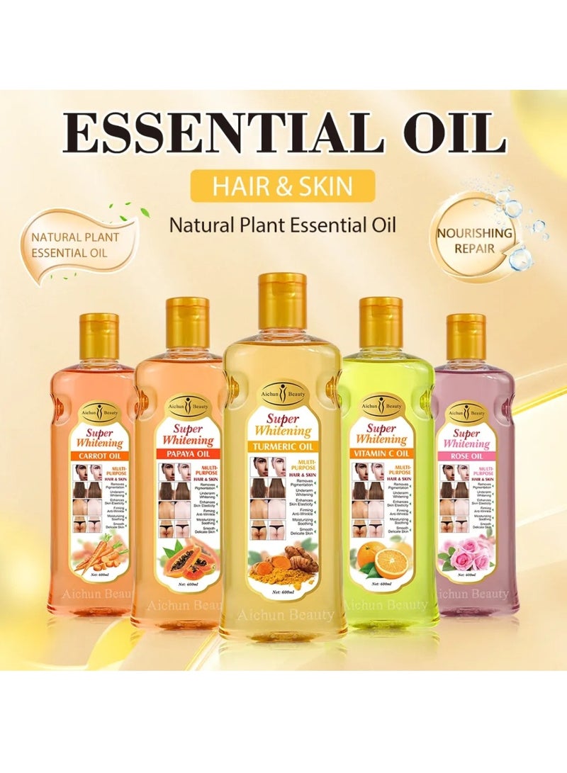 Aichun beauty 600ML Super Whitening Rose Multi Purpose Hair and Skin Rose Underarm Thigh Body Skin Whitening Remove Pigmentation Firming Moisturizing Smooth Skincare Essential Oil For Women and Men - Image 3