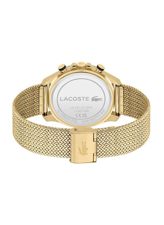 LACOSTE ساعة يد رجالية كرونوغراف دائرية الشكل من الستانلس ستيل بقطر 43 ملم  - Image 3