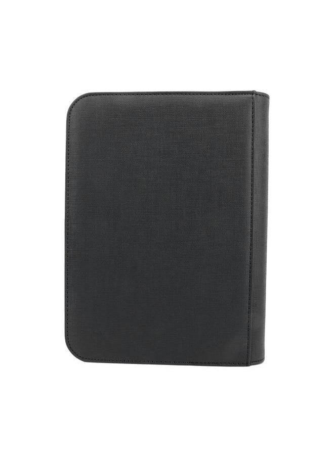 Thoraya Trading Card Binder 4 Pockets Holds Up to 160 Cards PU Leather Mesh Type Photo Card Storage Book Black  - Image 1