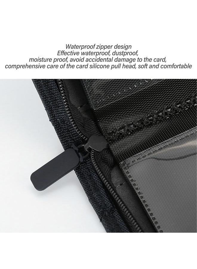 Thoraya Trading Card Binder 4 Pockets Holds Up to 160 Cards PU Leather Mesh Type Photo Card Storage Book Black  - Image 5