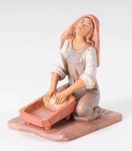 Fontanini by Roman Inc., Ruth The Breadmaker, 5" Village Collection, Nativity Figure and Accessories, Hand Sculpted and Painted - Image 5