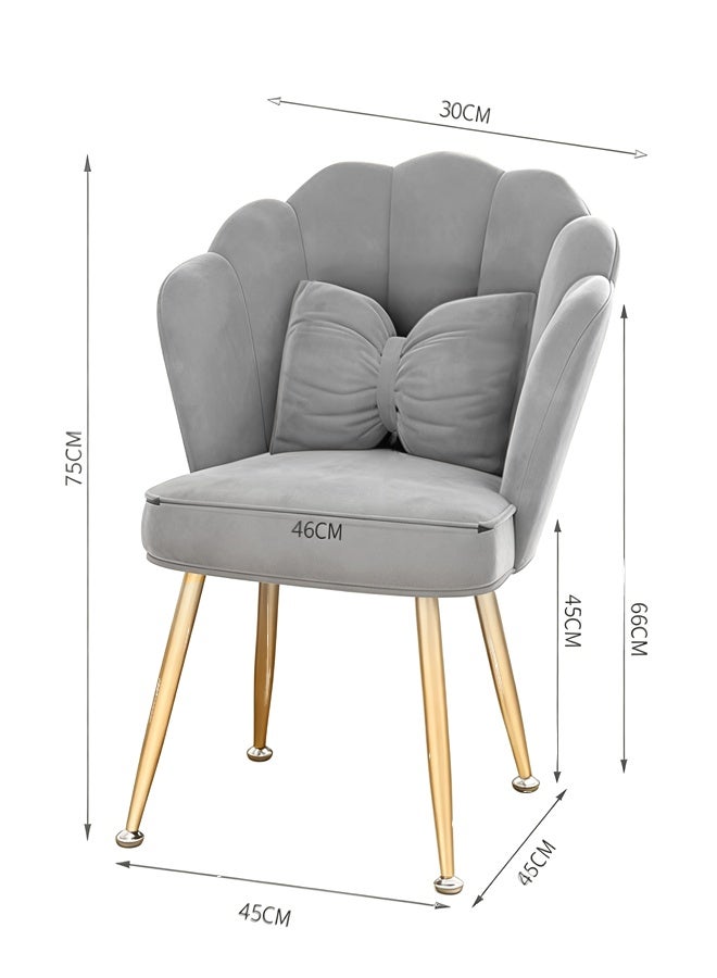 TELANPU Vanity Chair, Makeup Chairs, Dressing Chair with Metal Legs and Foot Pad, Aesthetic Chair with Backrest and Cushions, Modern Accent Chair for Bedroom, Living Room, Office - Image 4