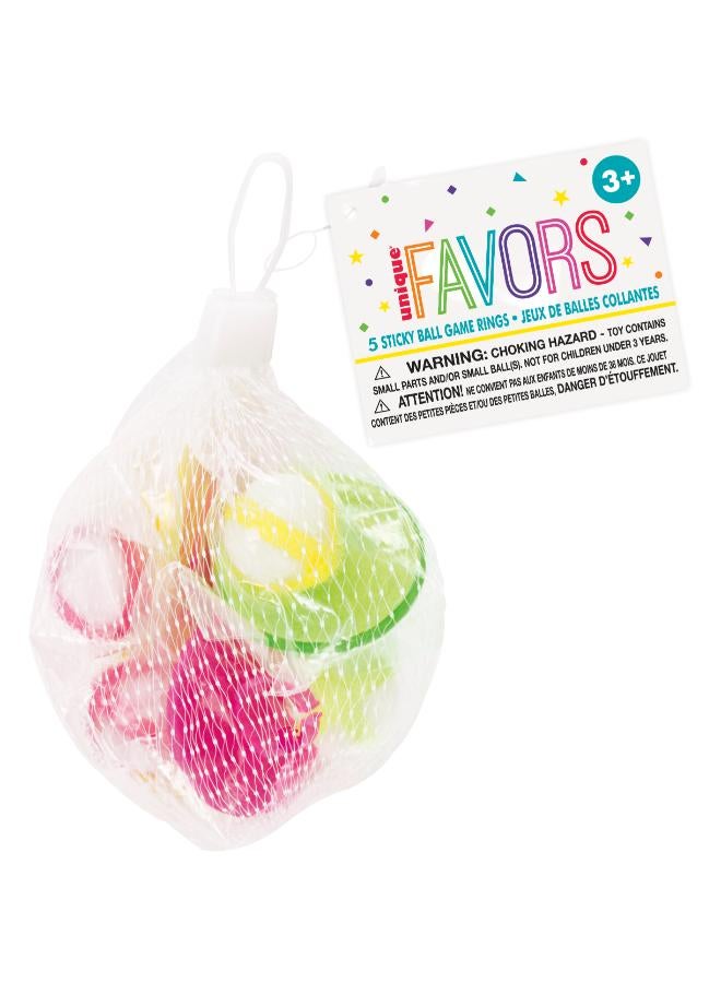 Unique Pack Of 5 Sticky Ball Game Ring - Image 1