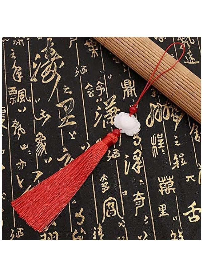 Lotus Tassel Hanging Tassel Ancient Costume Pressing Front Ancient Style Hanfu White Jade Lotus Tassel DIY Fan Pendant Tassel Hanging Tassel 4PCS  - Image 4
