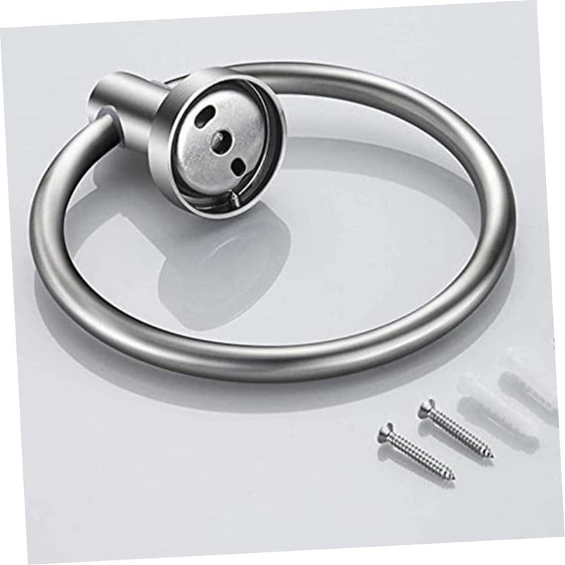 POPETPOP 304 Stainless Steel Towel Ring Set Rustproof Wall-Mounted Bathroom Towel Holder 3-Piece Storage Rack for Home and Bathroom Organization - Image 3