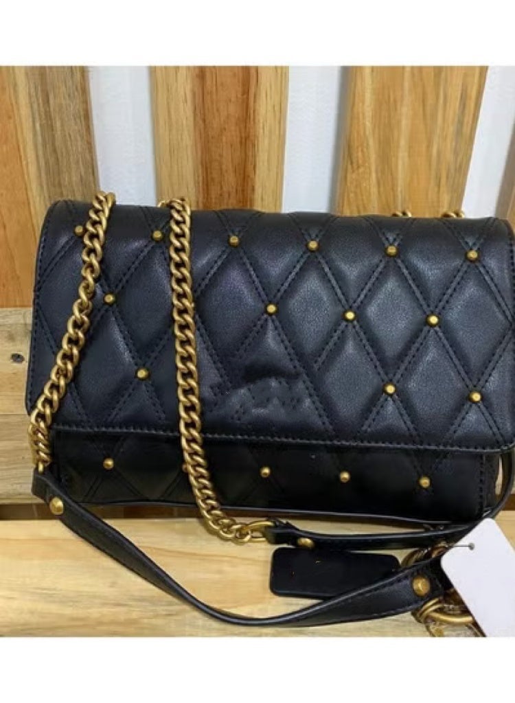 Metal Chains Women's Elegant Cross-body Bags Black - Image 3