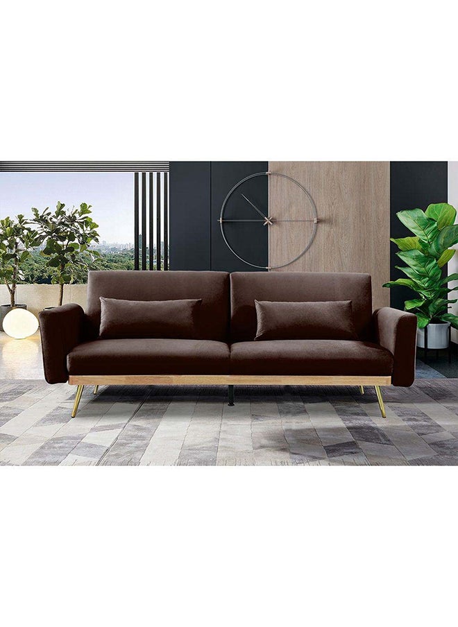 DANUBE HOME Flare Fabric Sofa Bed  Modern Design Two Seat Sofas Comfortable Living Room Furniture 187 x W 77 x H 77 cm Brown  - Image 1