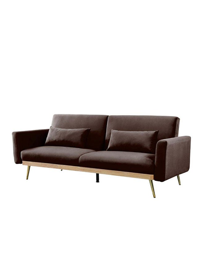 DANUBE HOME Flare Fabric Sofa Bed  Modern Design Two Seat Sofas Comfortable Living Room Furniture 187 x W 77 x H 77 cm Brown  - Image 3